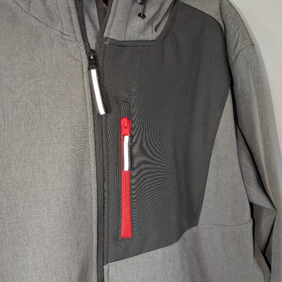 Mana Men's Hooded Gray Softshell Jacket XXL - Picture 4 of 12